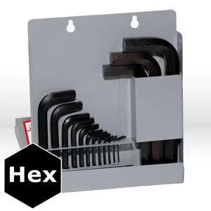 10115 Eklind Hex-L L Shaped Hex Key Set,Metal Box/Inch,Short,15 pc