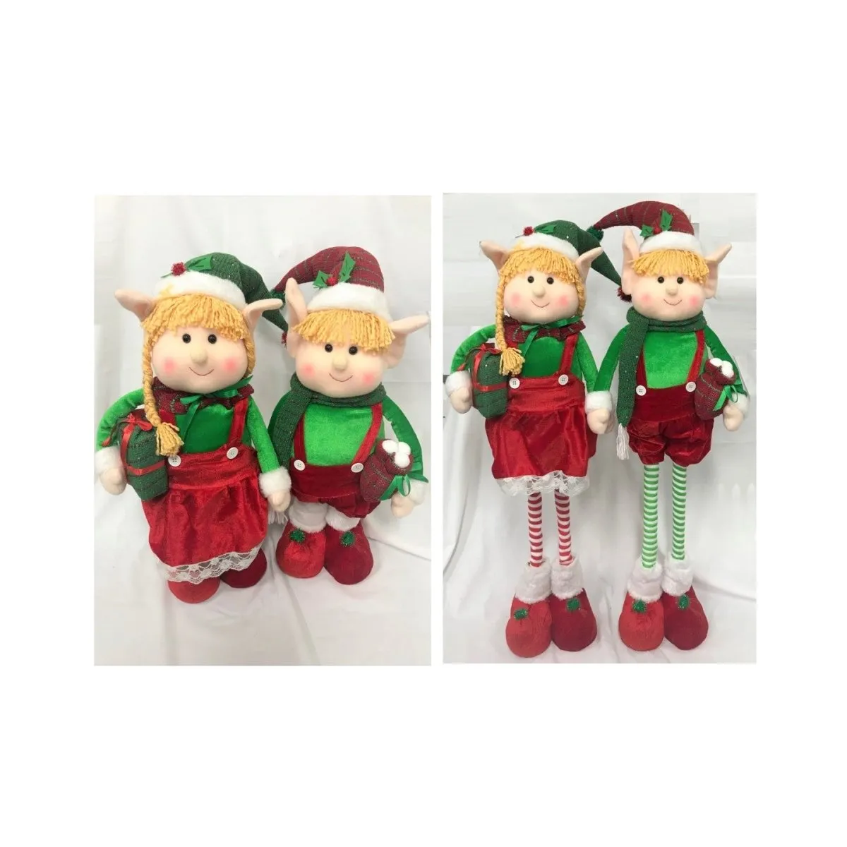 101cm Standing Elf with Extendable Legs Christmas Decoration