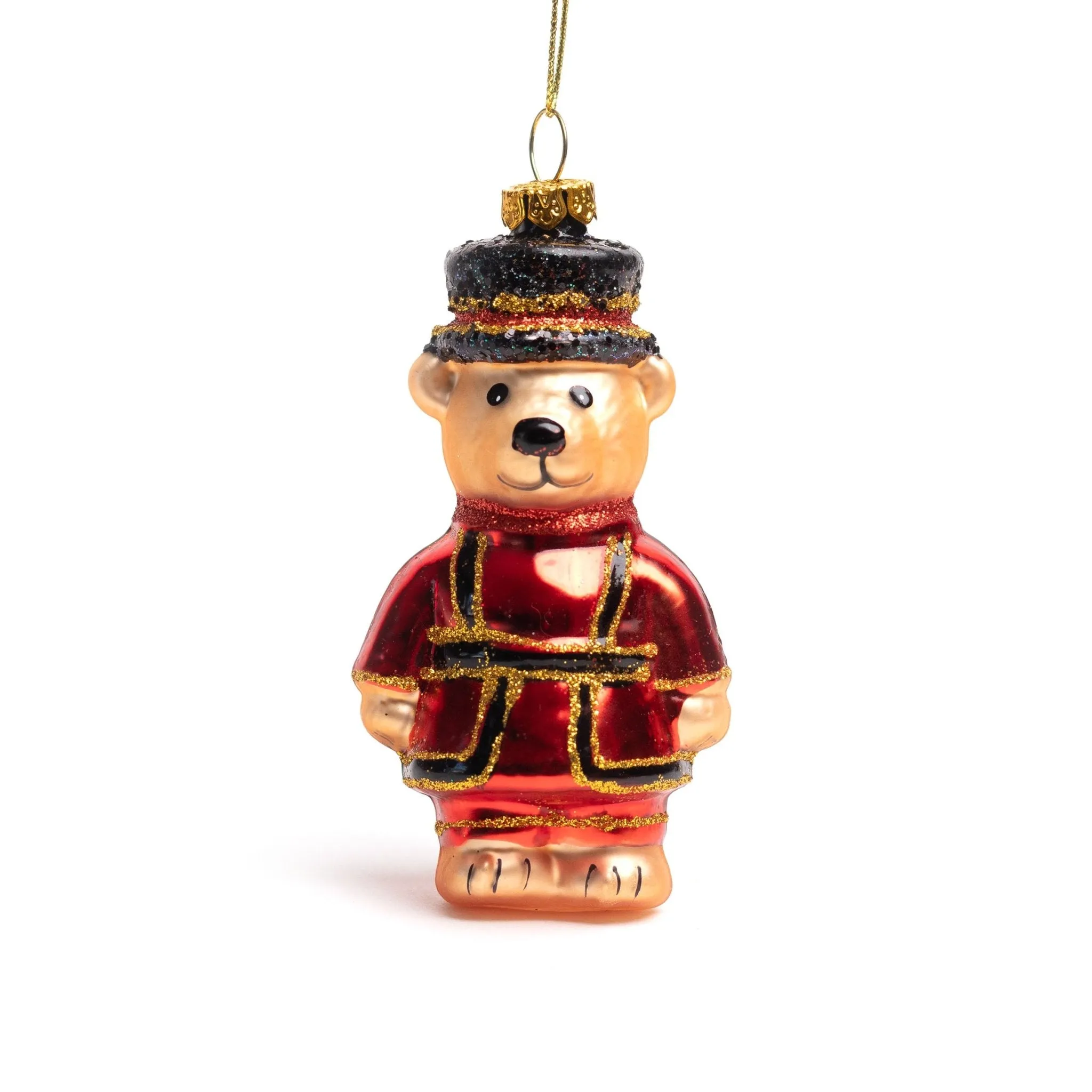 11.5cm Doorman Teddy Bear Glass Ornament OGS003