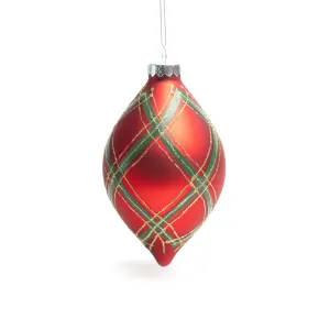 12cm Red Green Double Tips Glass Ornament OGS030