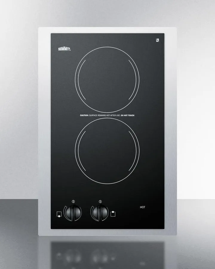 15" Wide 230v 2-burner Radiant Cooktop - (CR2220TK15)