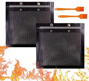 2 Pcs BBQ Grill Mesh Bag