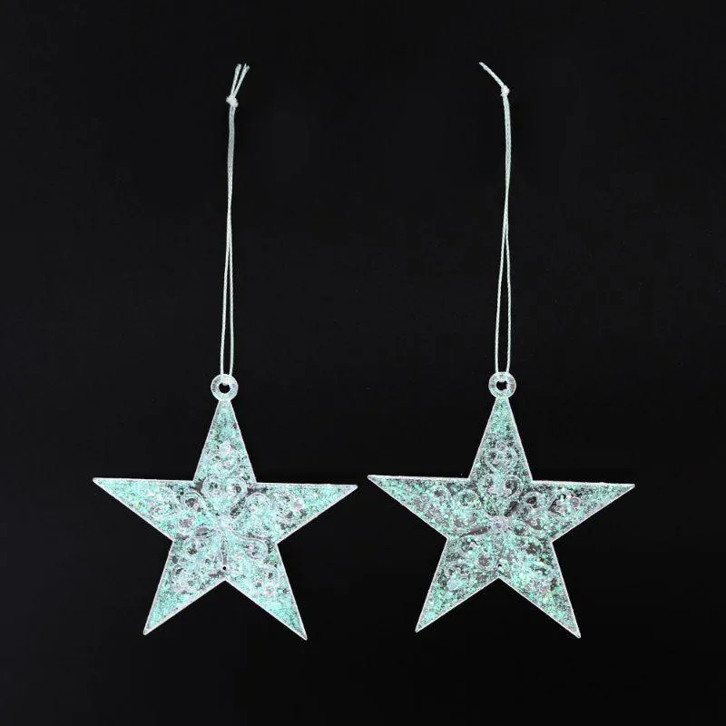 2pk Iridescent Star Tree Ornament Christmas Decoration