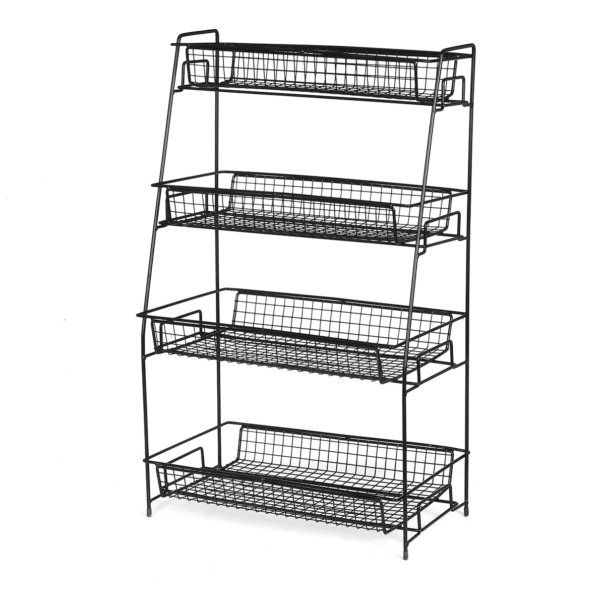 4 Tier Desktop Cosmetic Storage Rack-Black