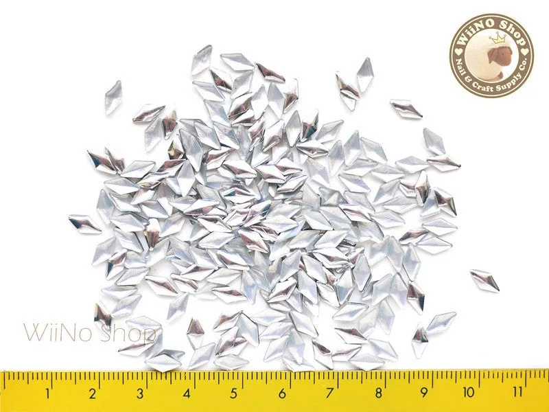 4 x 8mm Silver Diamond Shape Metal Studs - 100 pcs