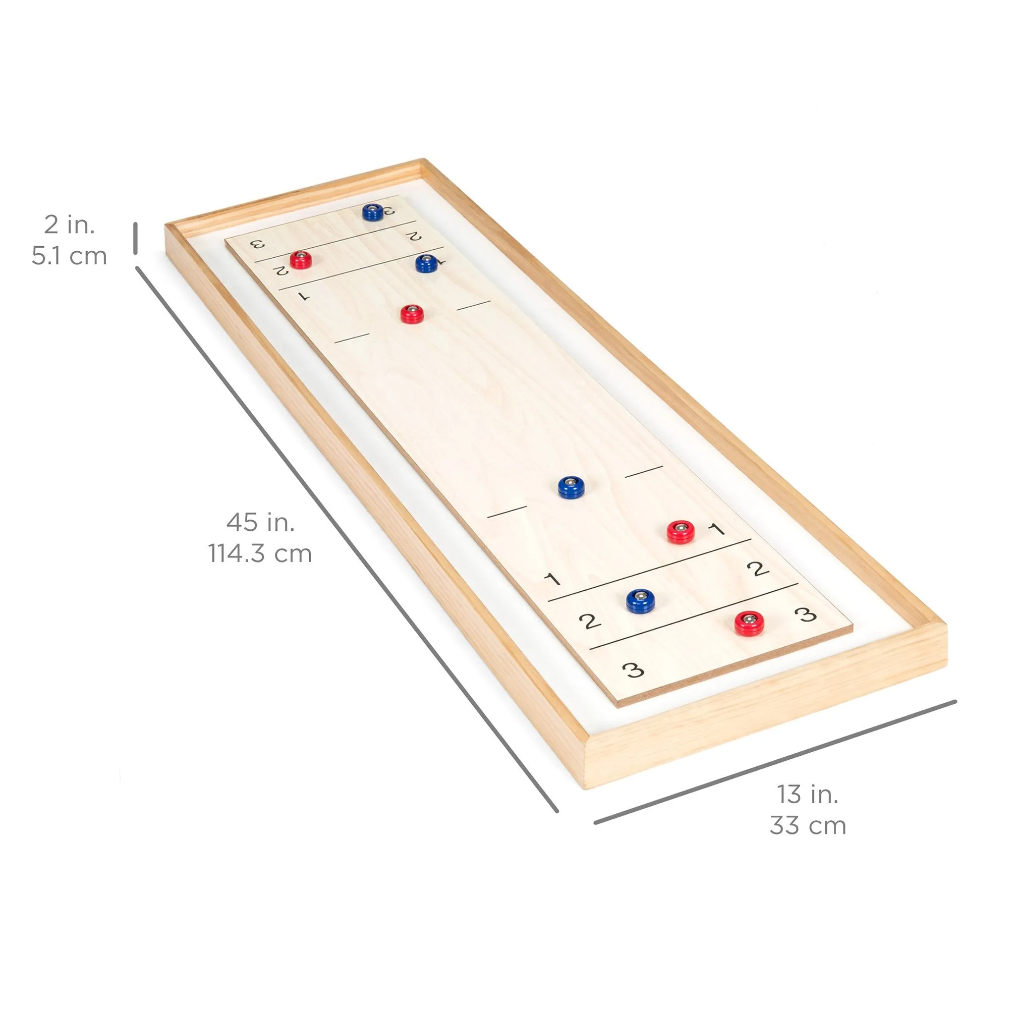 45in 2-in-1 Shuffleboard and Bowling Tabletop Board Game Set