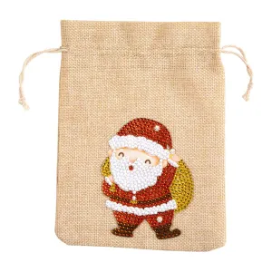 5D DIY Diamond Painting Christmas Linen Gift Bag Cartoon Home Decor (FD002)