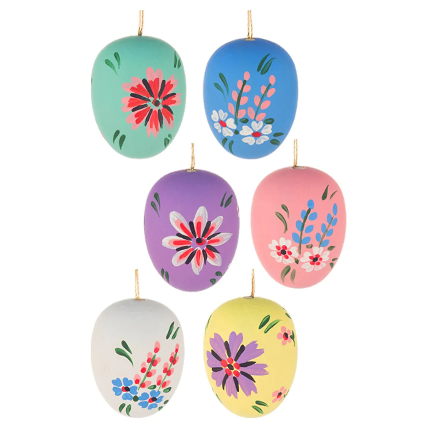 6 Piece Easter Egg Ornament Set