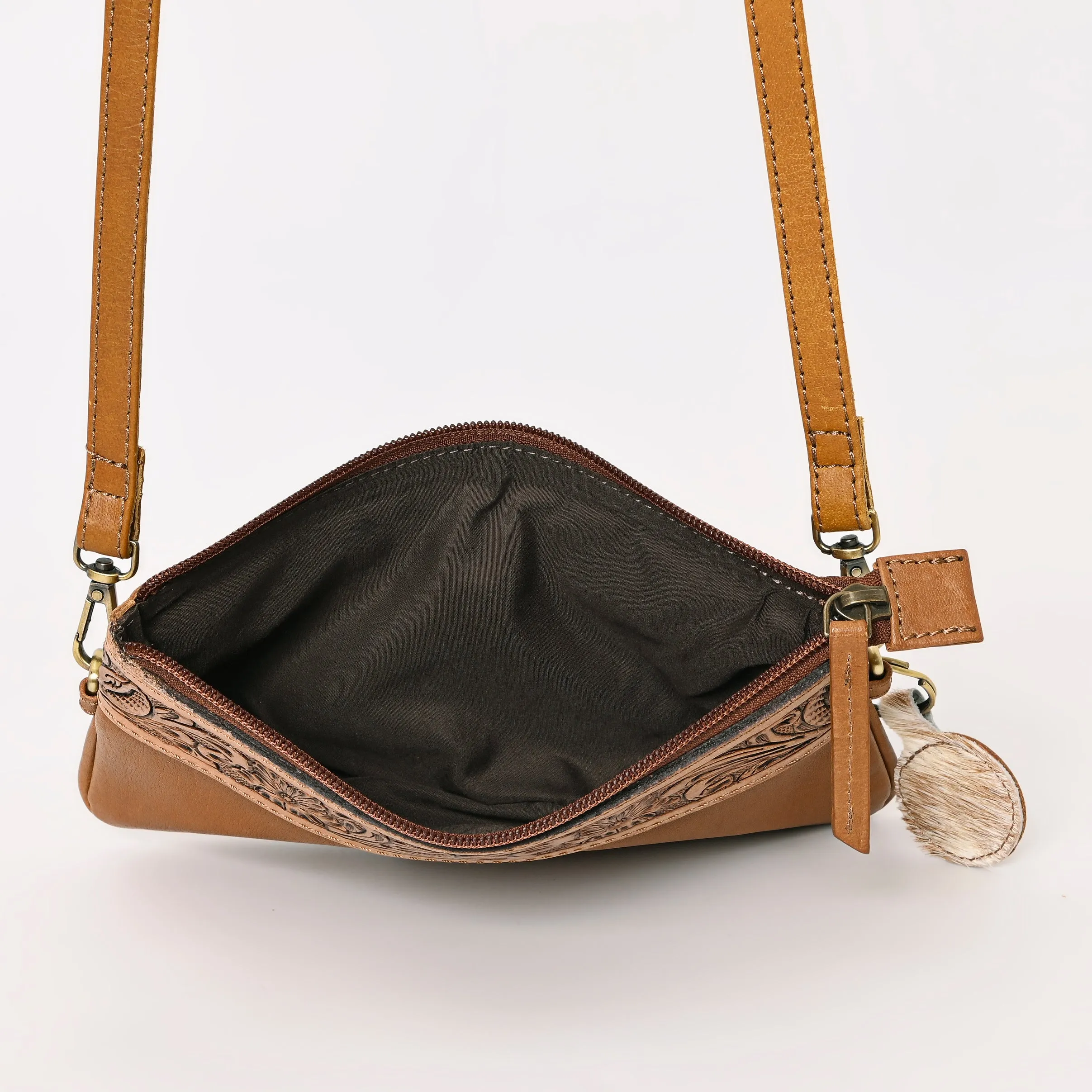 A&A-986  Montana West 100% Genuine Oily Calf Leather  Crossbody