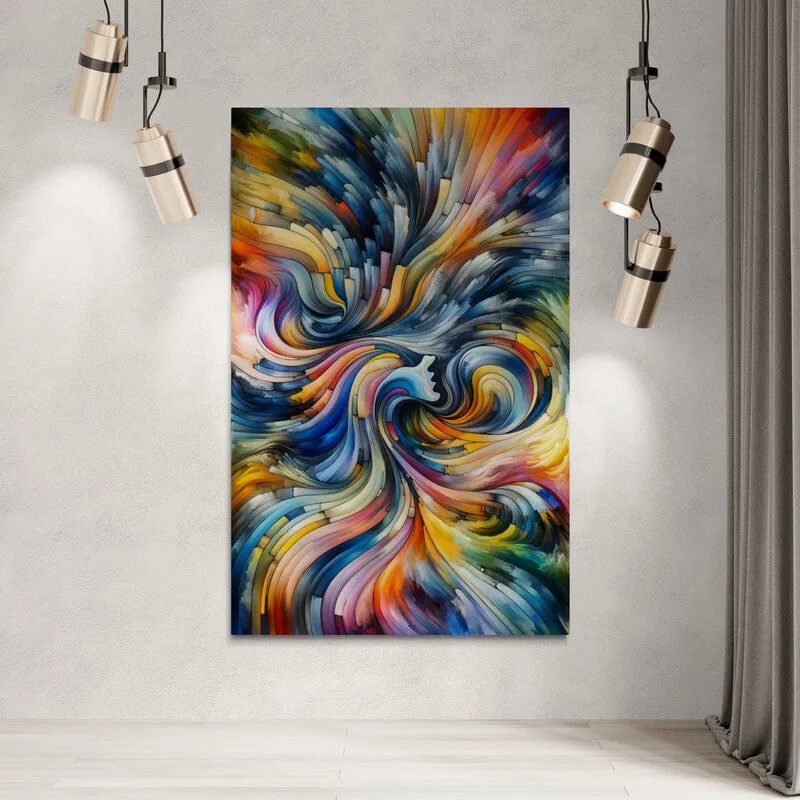 Abstract Whirlwind:  Cubist Wall Art - canvas