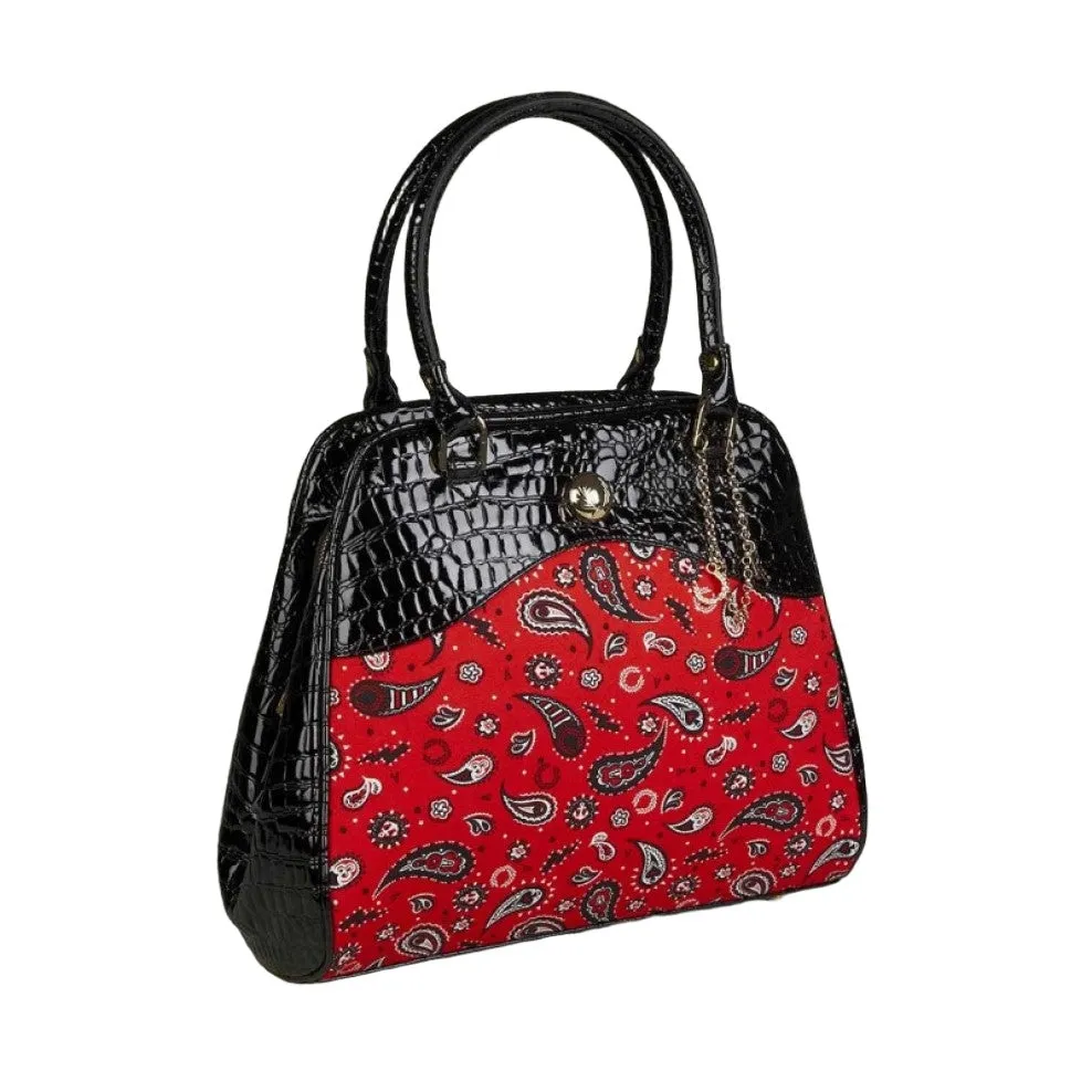 Amy Winehouse Fire Red Printed Paisley Bag