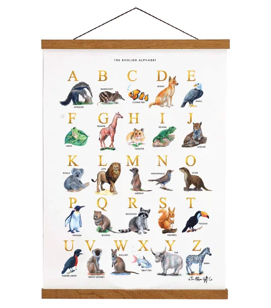 Animal Alphabet Chart Greek   English Set A2