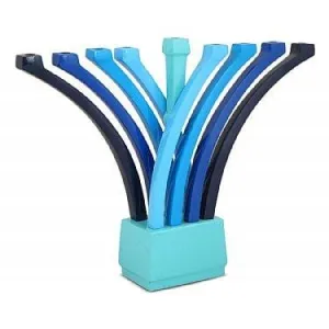 Artistic Bouquet Menorah - Multi Blue