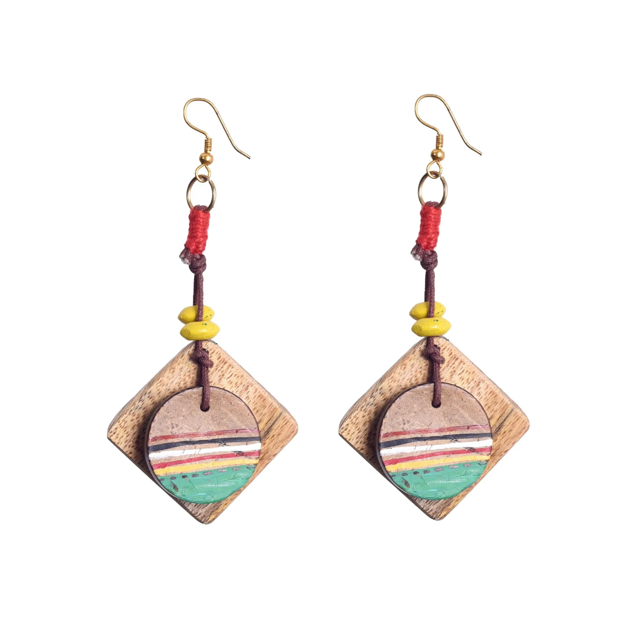 Artistic Charm: Handcrafted Wooden Earrings