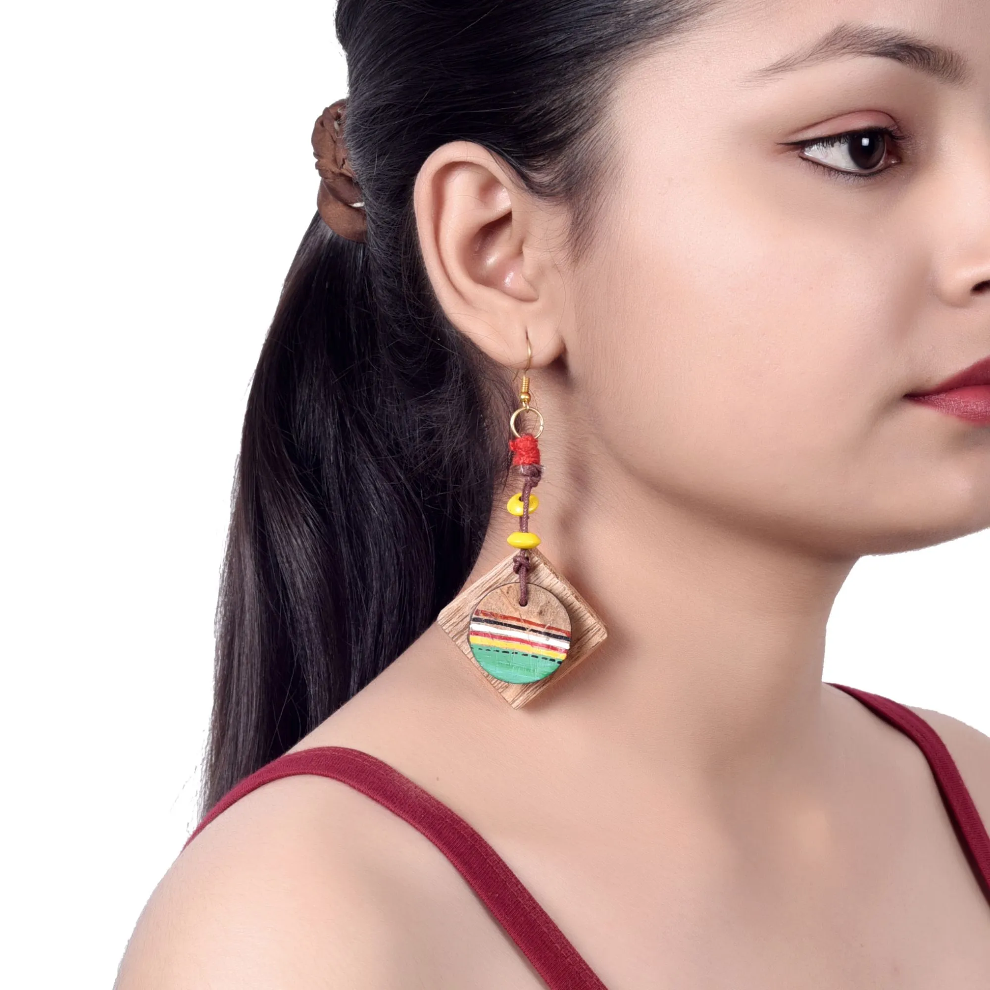 Artistic Charm: Handcrafted Wooden Earrings