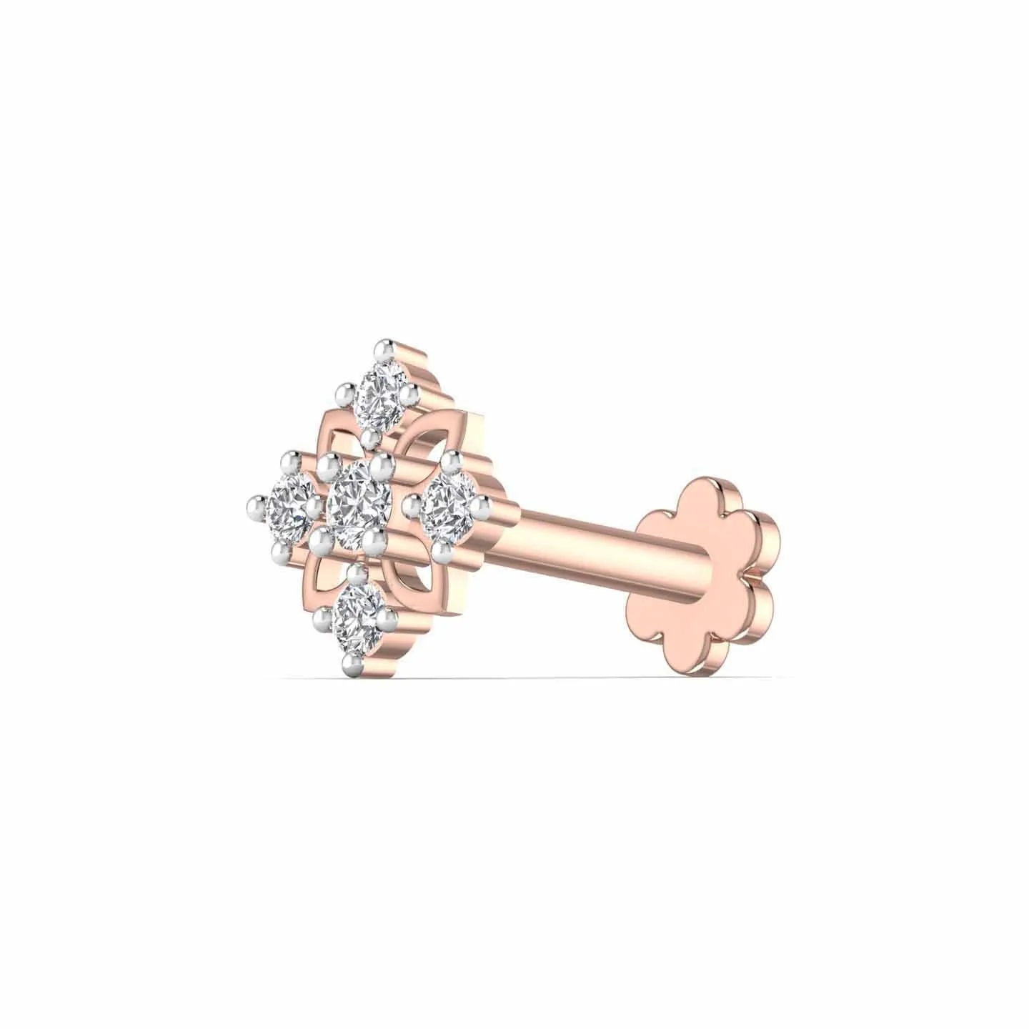 Artistic Design 0.08CT Diamond Nose Pin