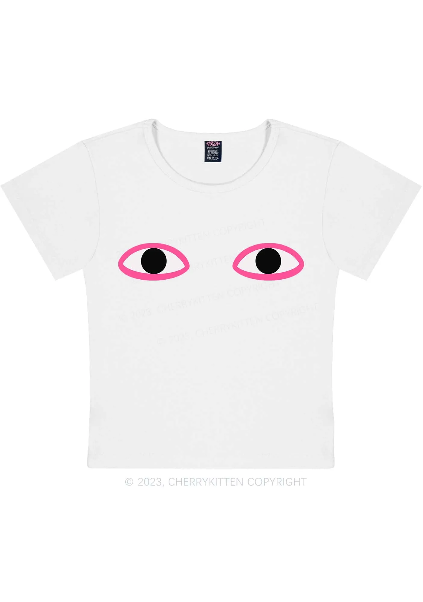 Artistic Eyes Y2K Baby Tee Cherrykitten