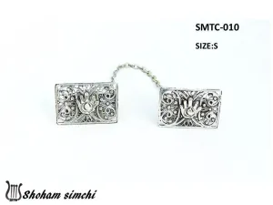 Artistic Hamsa Tallit Clips Sterling Silver Filigree