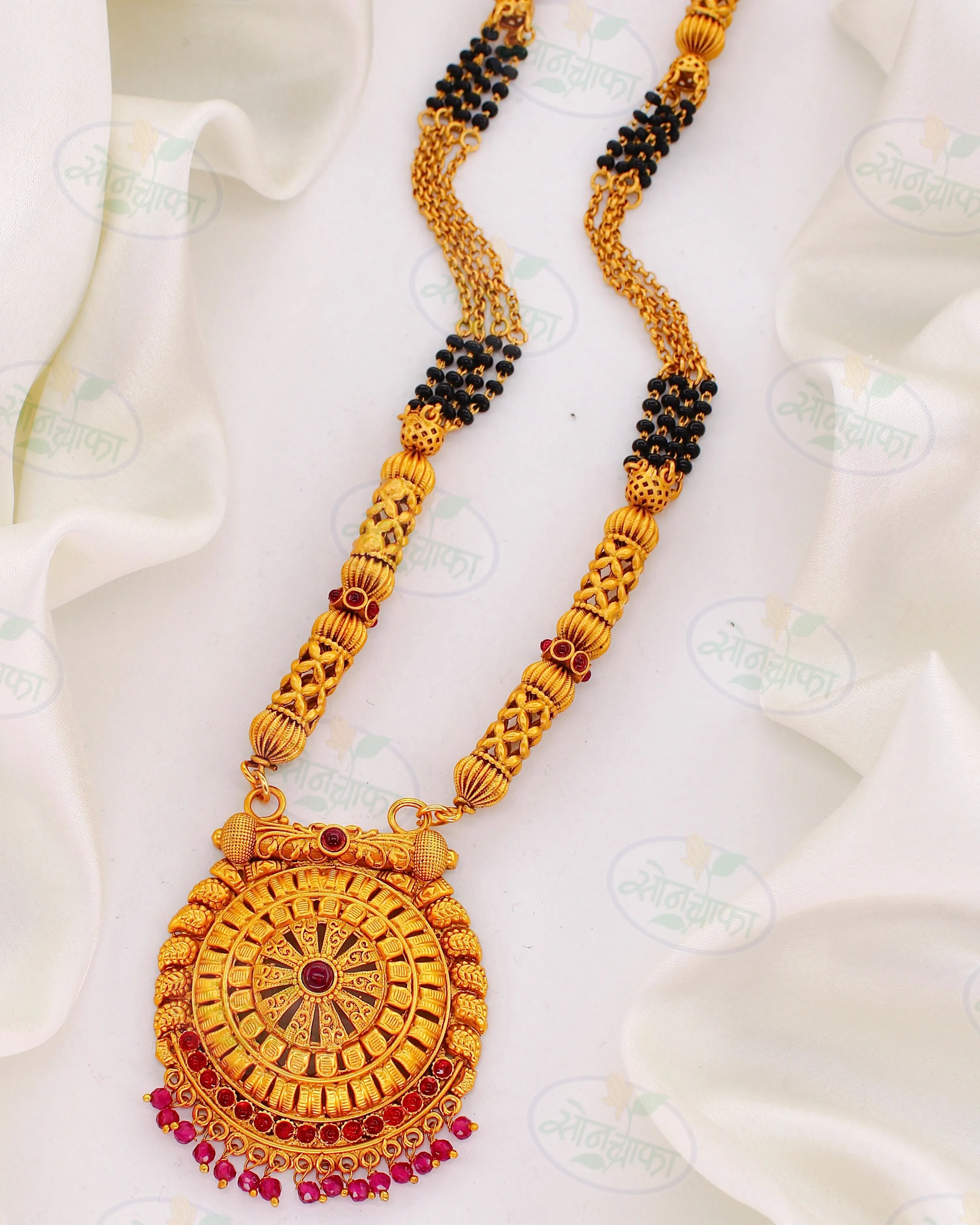 ARTISTIC MATTE GOLD MANGALSUTRA