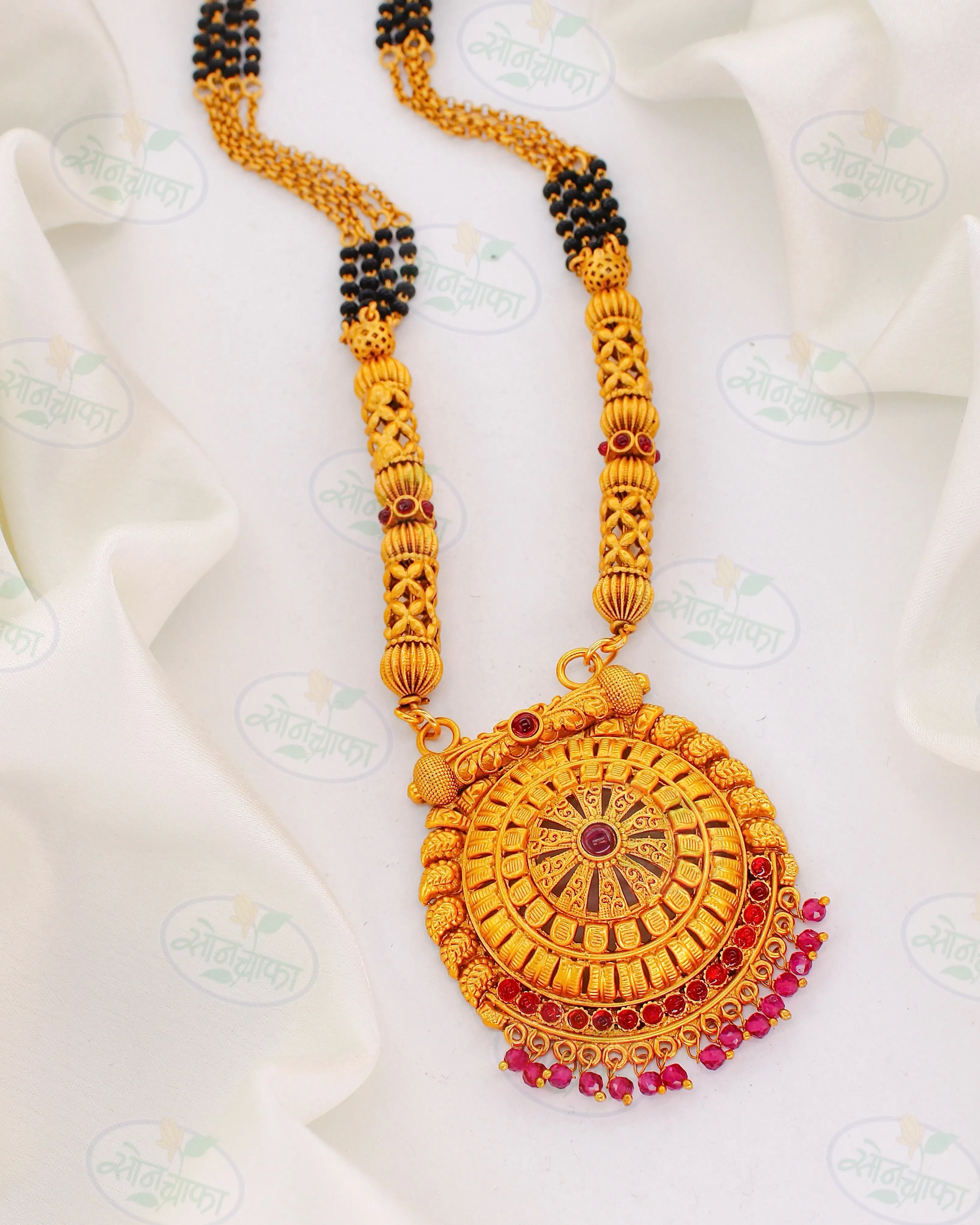 ARTISTIC MATTE GOLD MANGALSUTRA