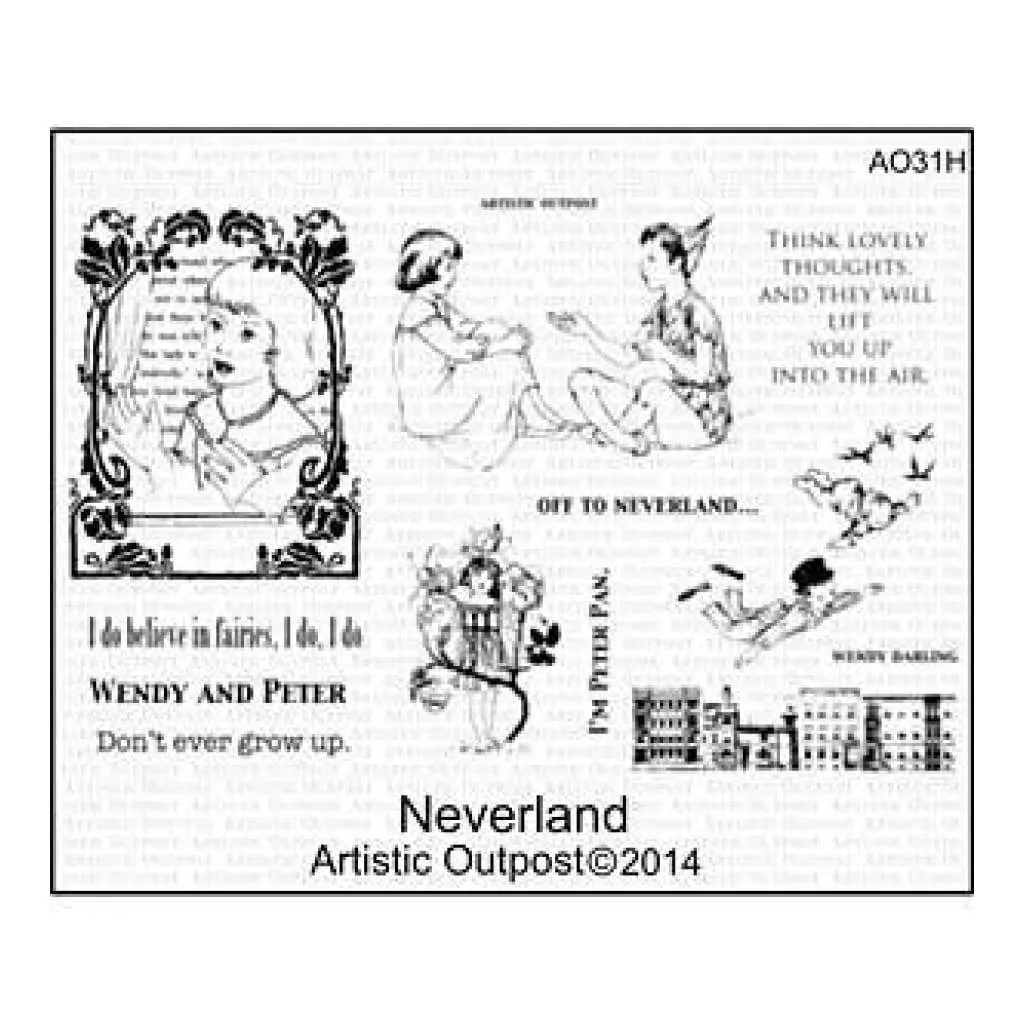 Artistic Outpost Cling Stamp 9In. X 7In. Neverland*