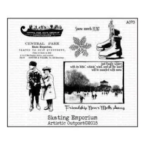 Artistic Outpost Cling Stamps 3.75In. X6in.  - Skating Emporium*