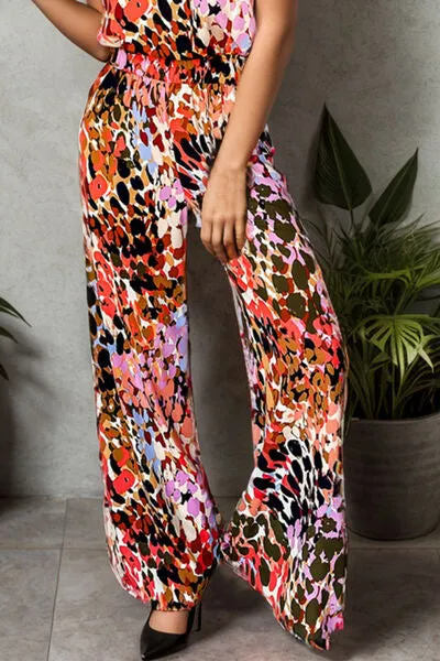 Artistic Printed Top and Pants Set