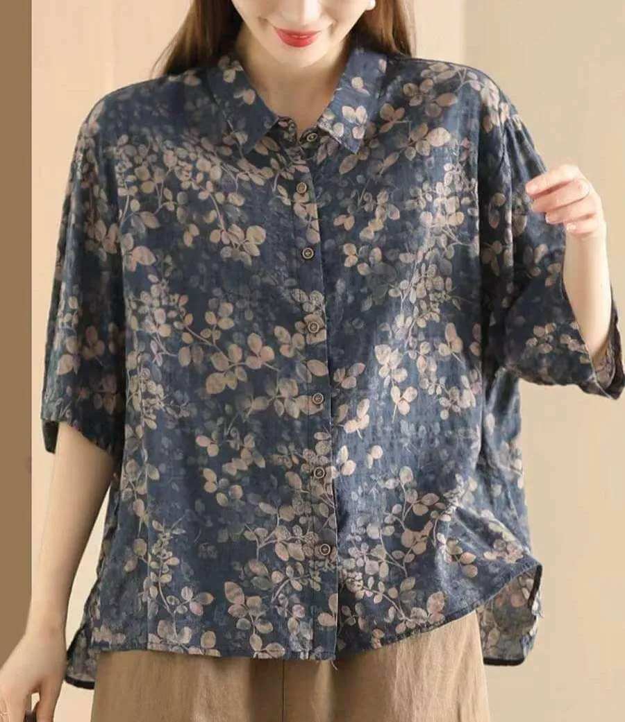 Babakud Women Artistic Floral Print Blouse