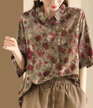 Babakud Women Artistic Floral Print Blouse