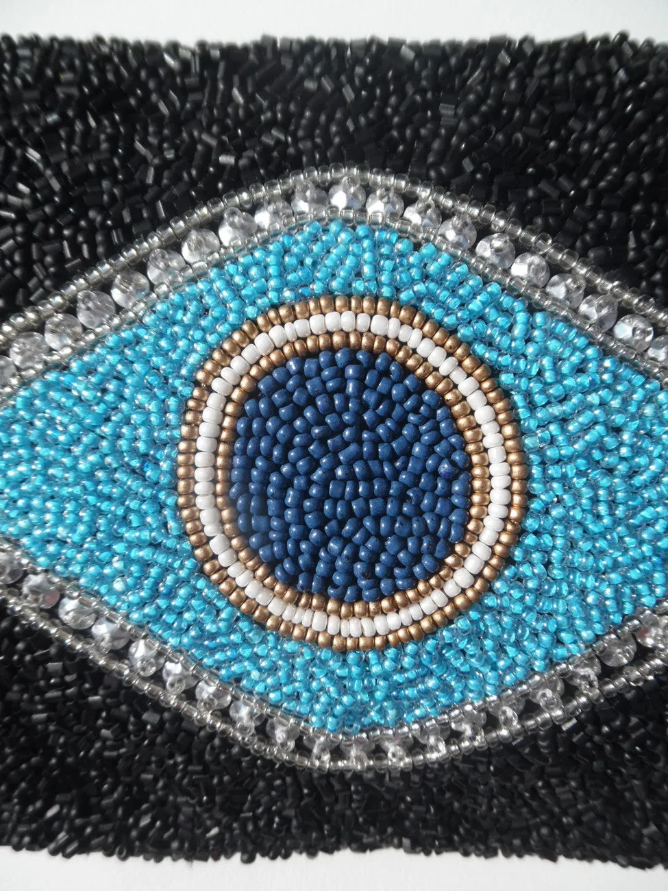 Beaded Evening Wristlet Bag Evil Eye