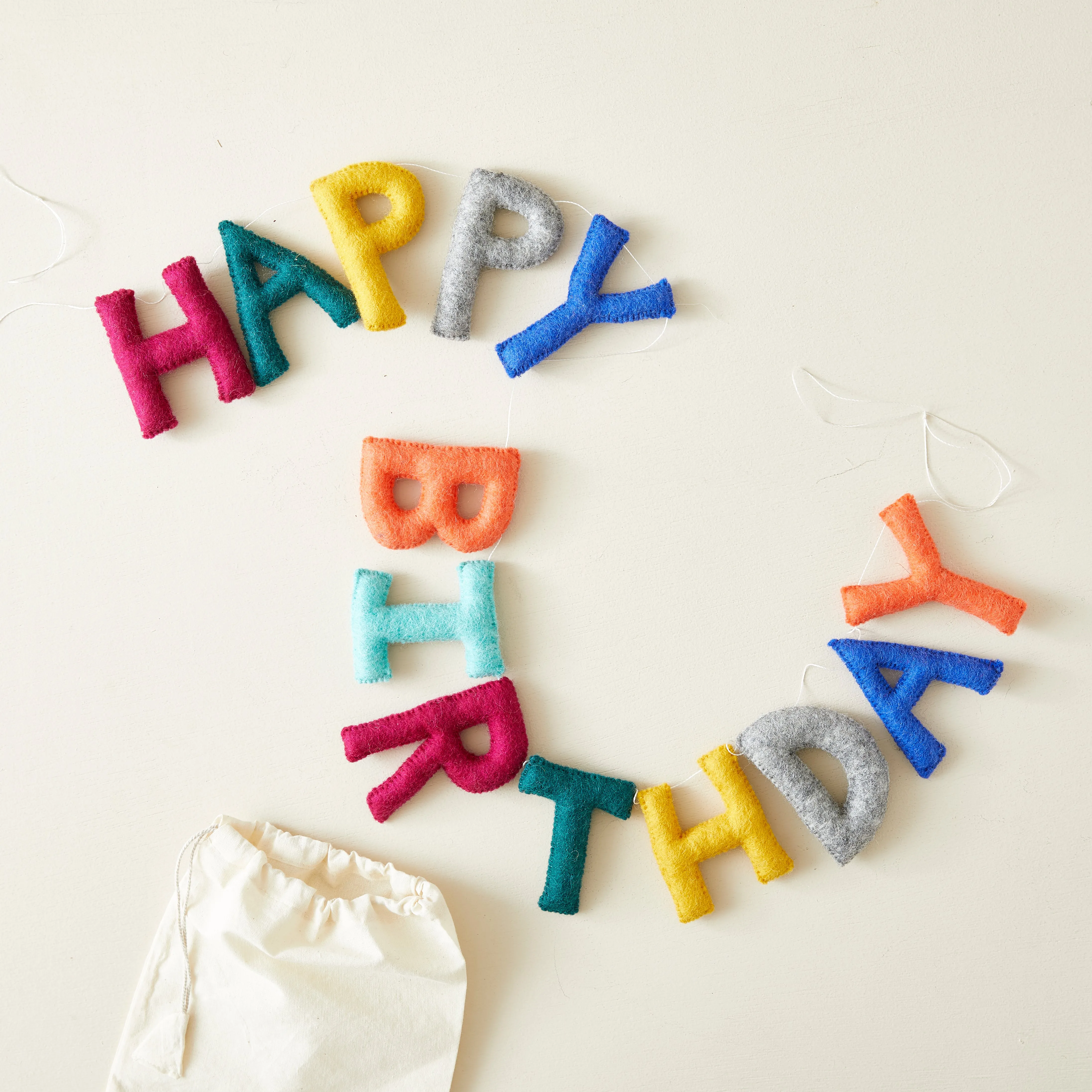 BIRTHDAY Letter Garland Eco Felt Happy Birthday 200cm