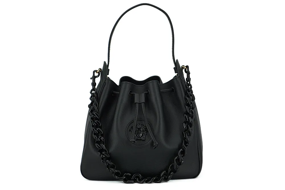 Black Calf leather Hobo Shoulder and Handbag