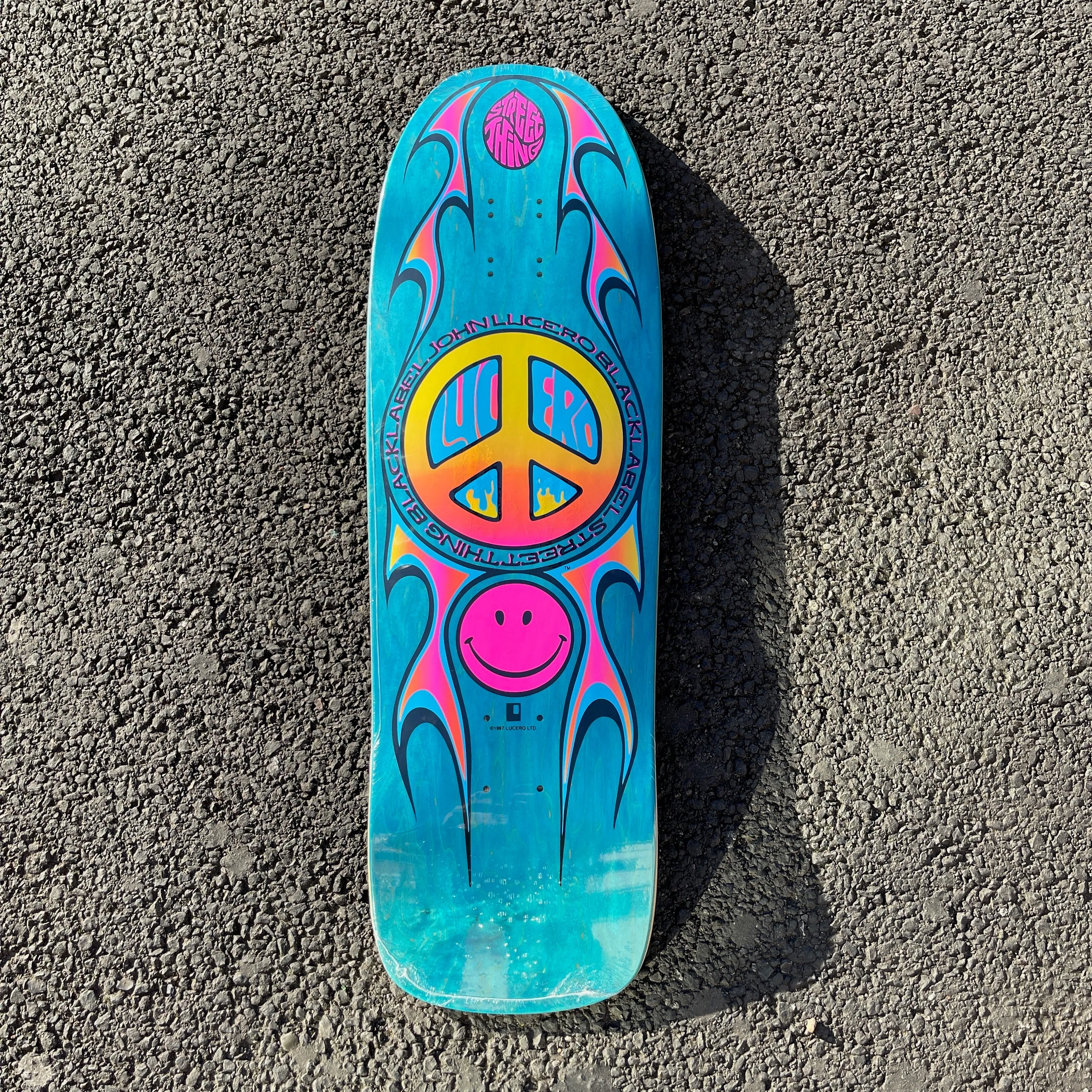 Black Label Skateboards John Lucero "STREET THING" Deck- 9.88 (Aqua Stain)