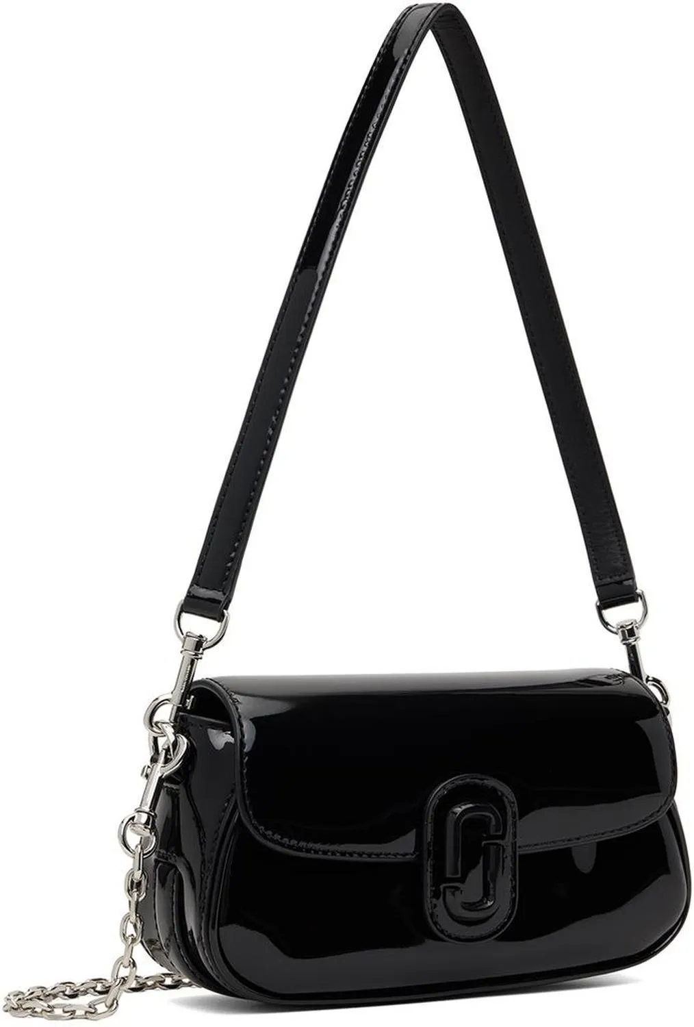 Black 'The Patent Leather Clover' Shoulder Bag