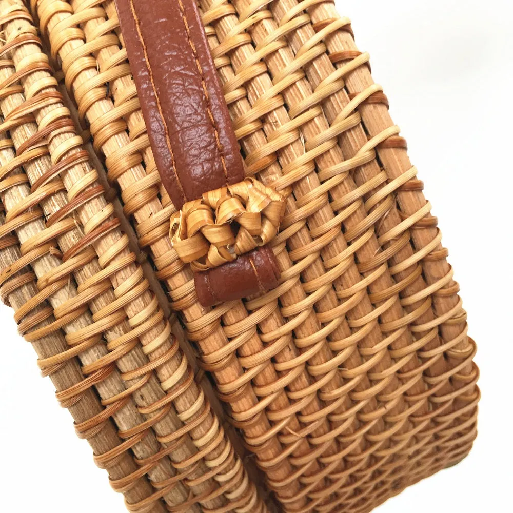 Bohemian Circular Wicker Rattan Shoulder Bag