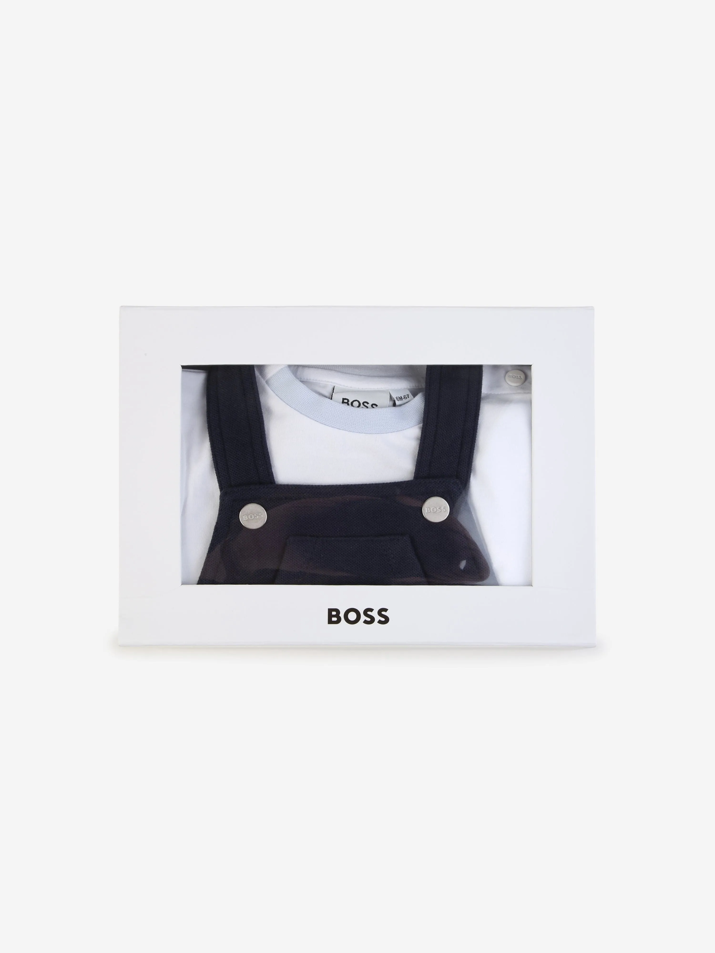 BOSS Baby Boys T-Shirt And Dungarees Gift Set in Navy