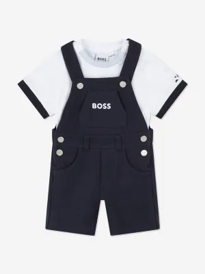 BOSS Baby Boys T-Shirt And Dungarees Gift Set in Navy