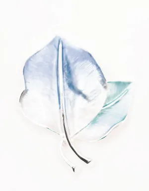 Brooch | Double Leaves | Blue