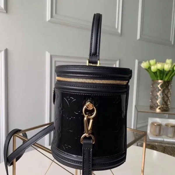 Cannes Bucket Case Top Handle Bag In Patent Leather M53997 Black 2019 Collection