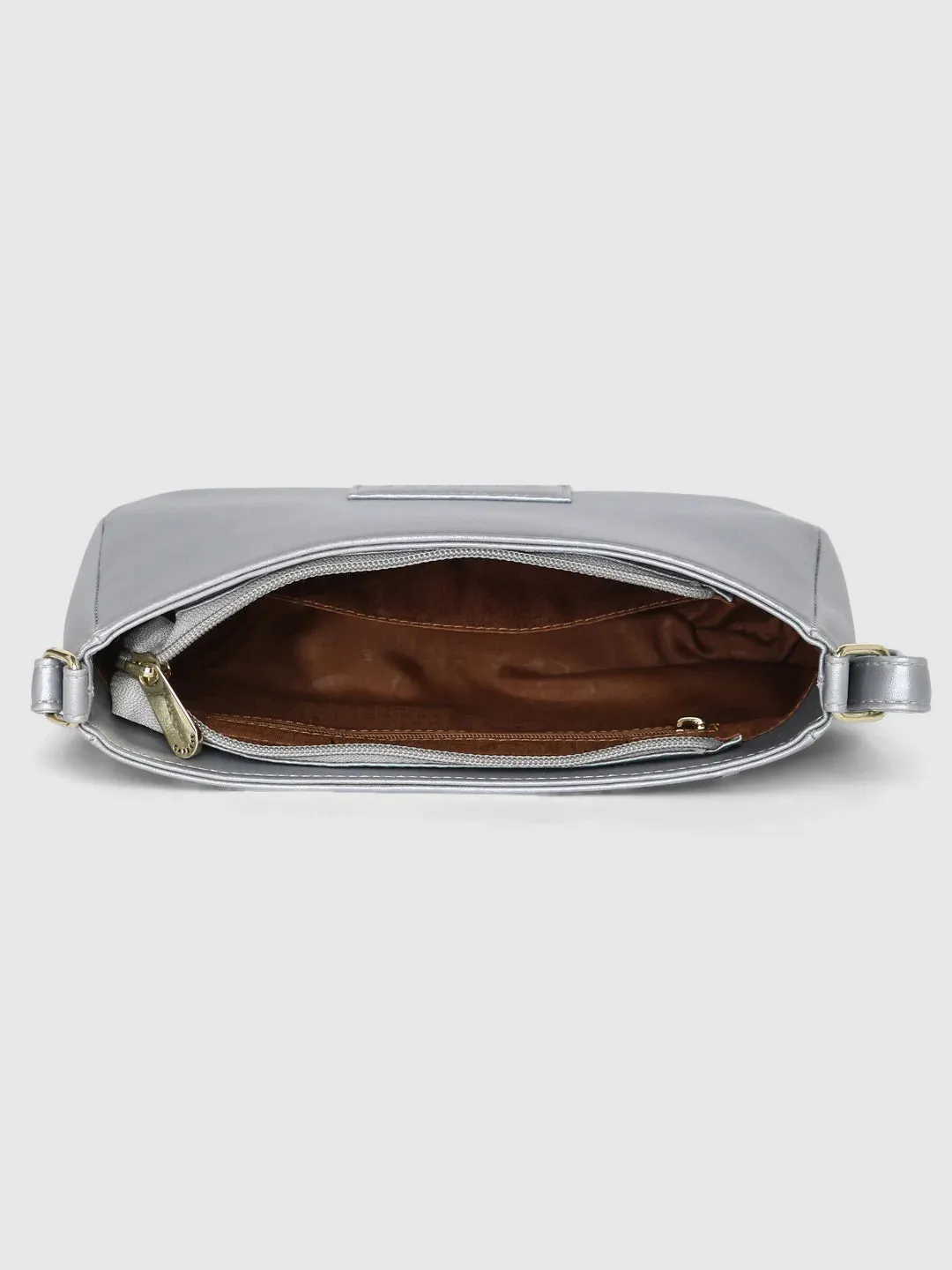 Caprese Juno Crossbody Small Metallic Silver