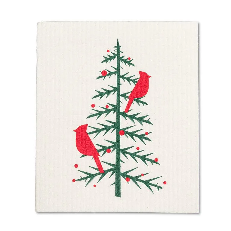 Cardinal In a Tree Swedish Dish Cloth