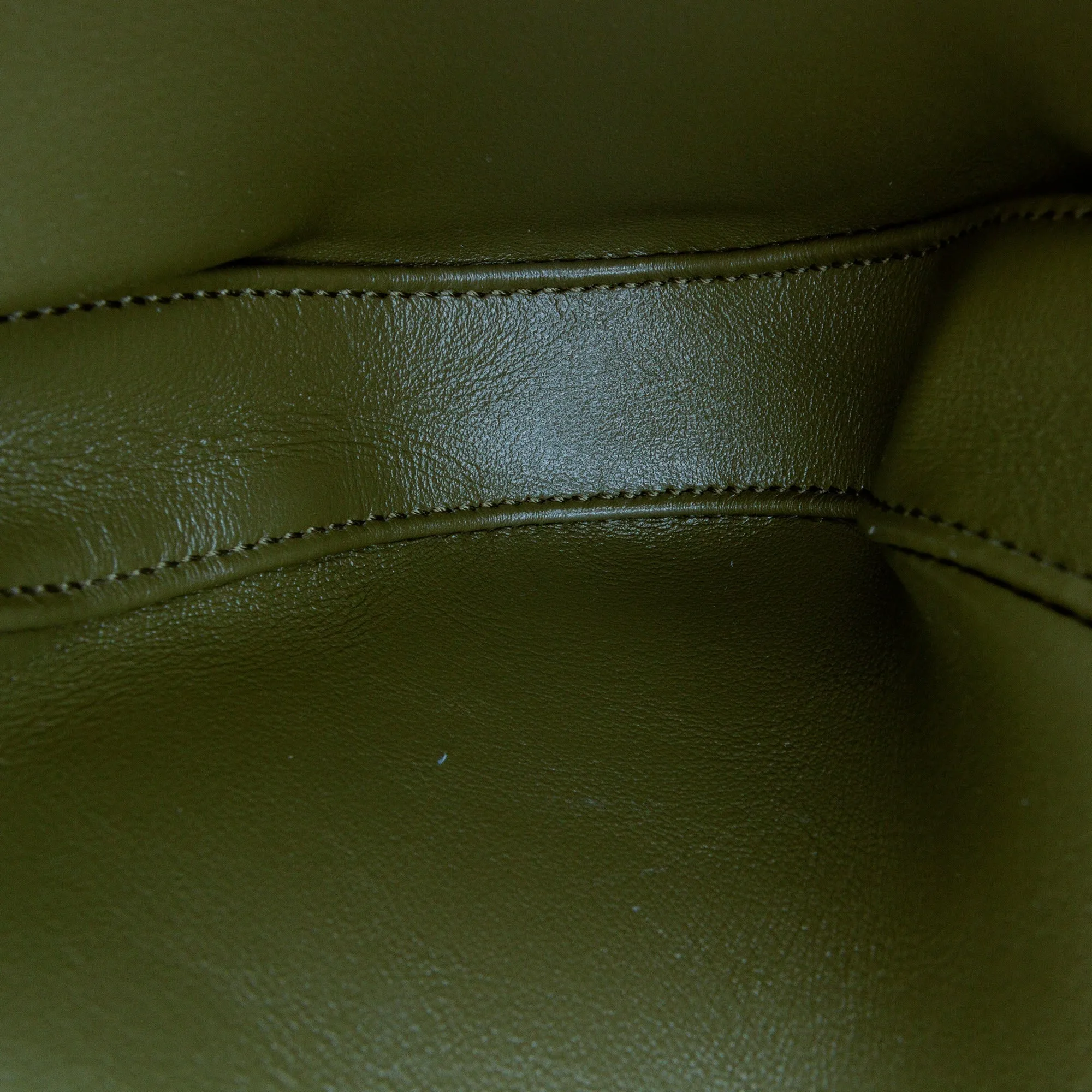 Celine Logo Triangle Small Green Leather