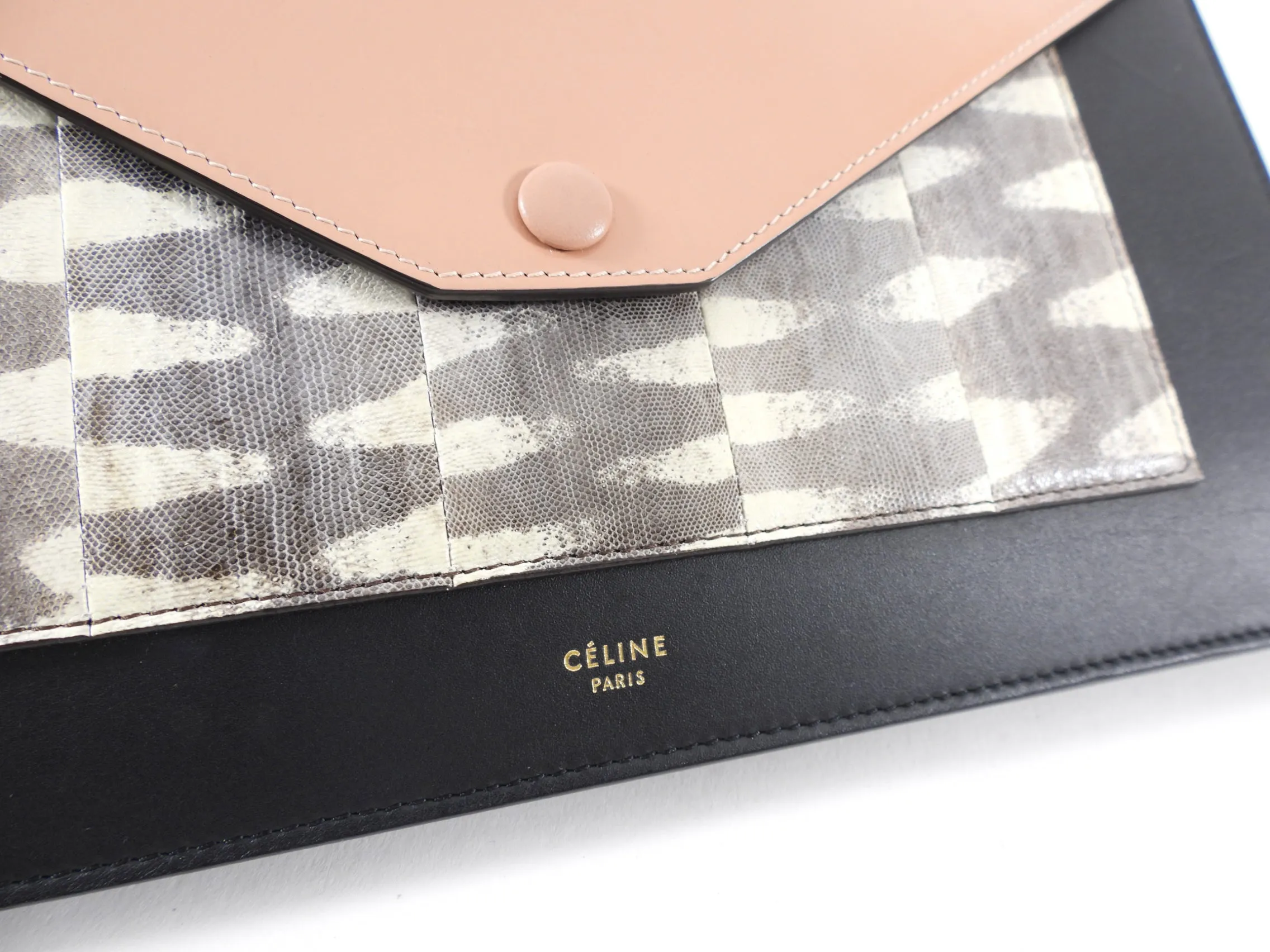 Celine Tricolor Envelope Shoulder Bag / Clutch