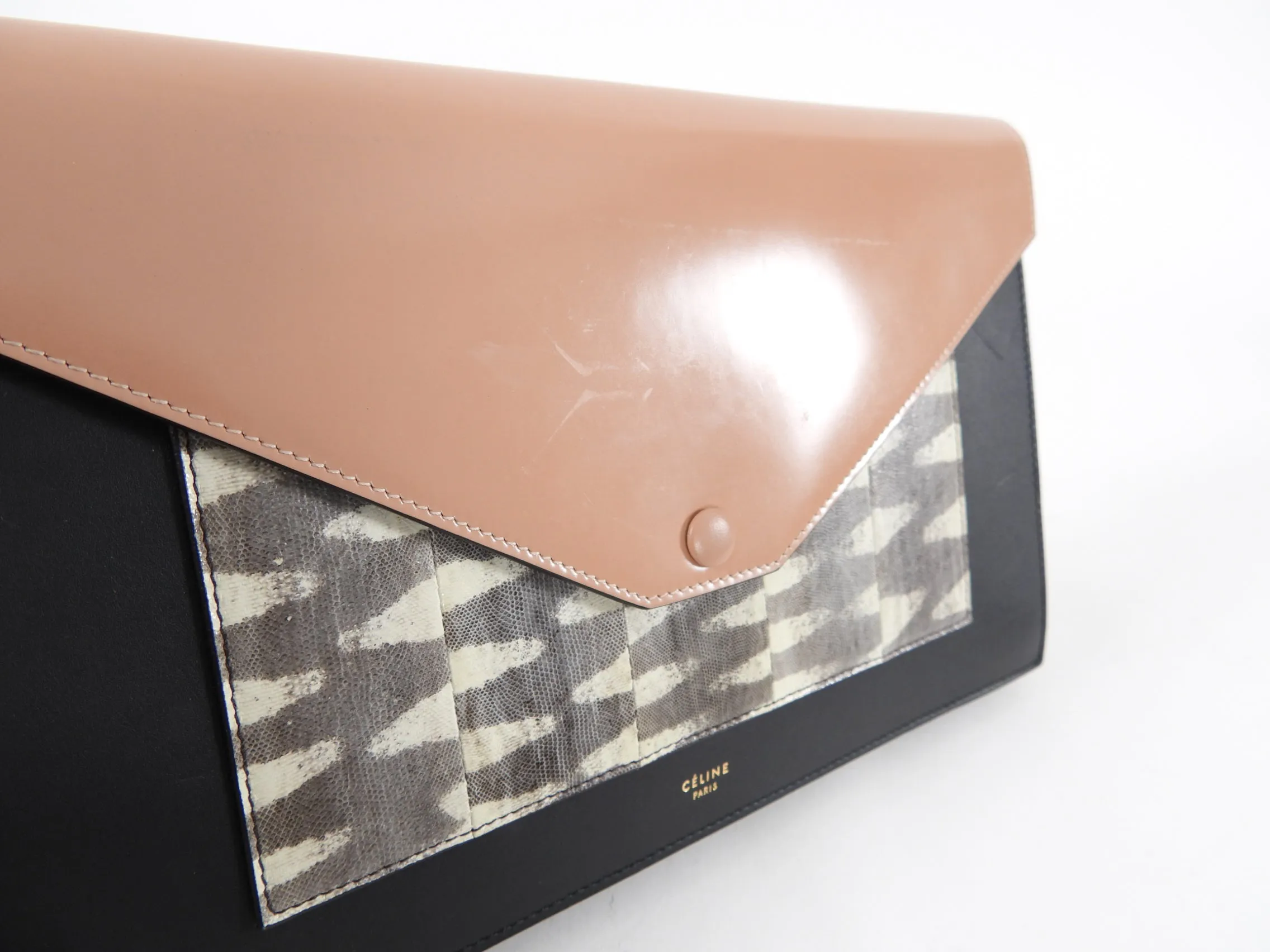 Celine Tricolor Envelope Shoulder Bag / Clutch