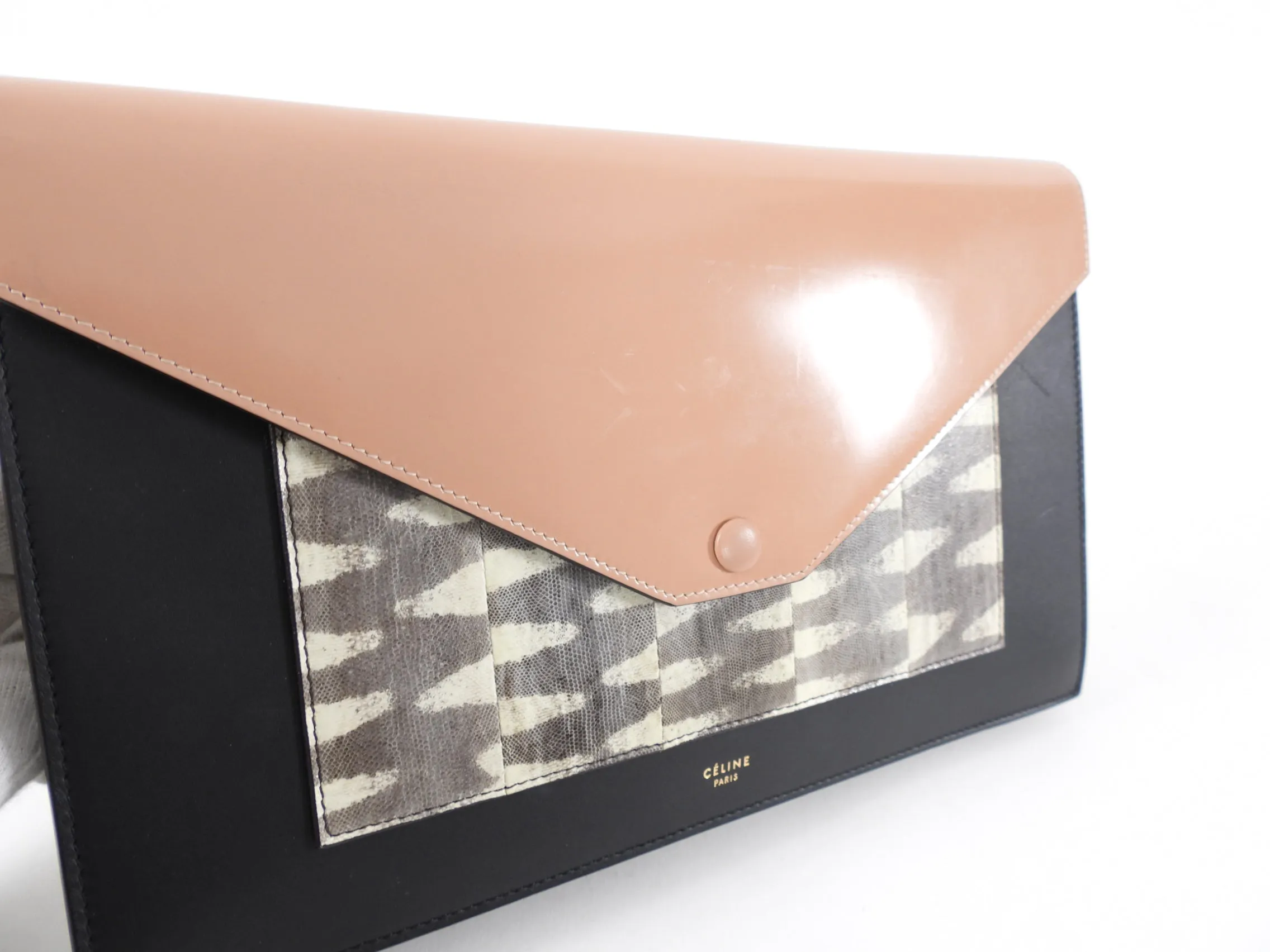 Celine Tricolor Envelope Shoulder Bag / Clutch