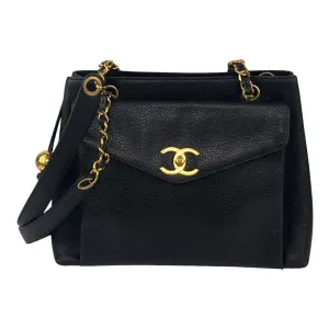 CHANEL Caviar Chain Tote Bag Series 3 LHQ308