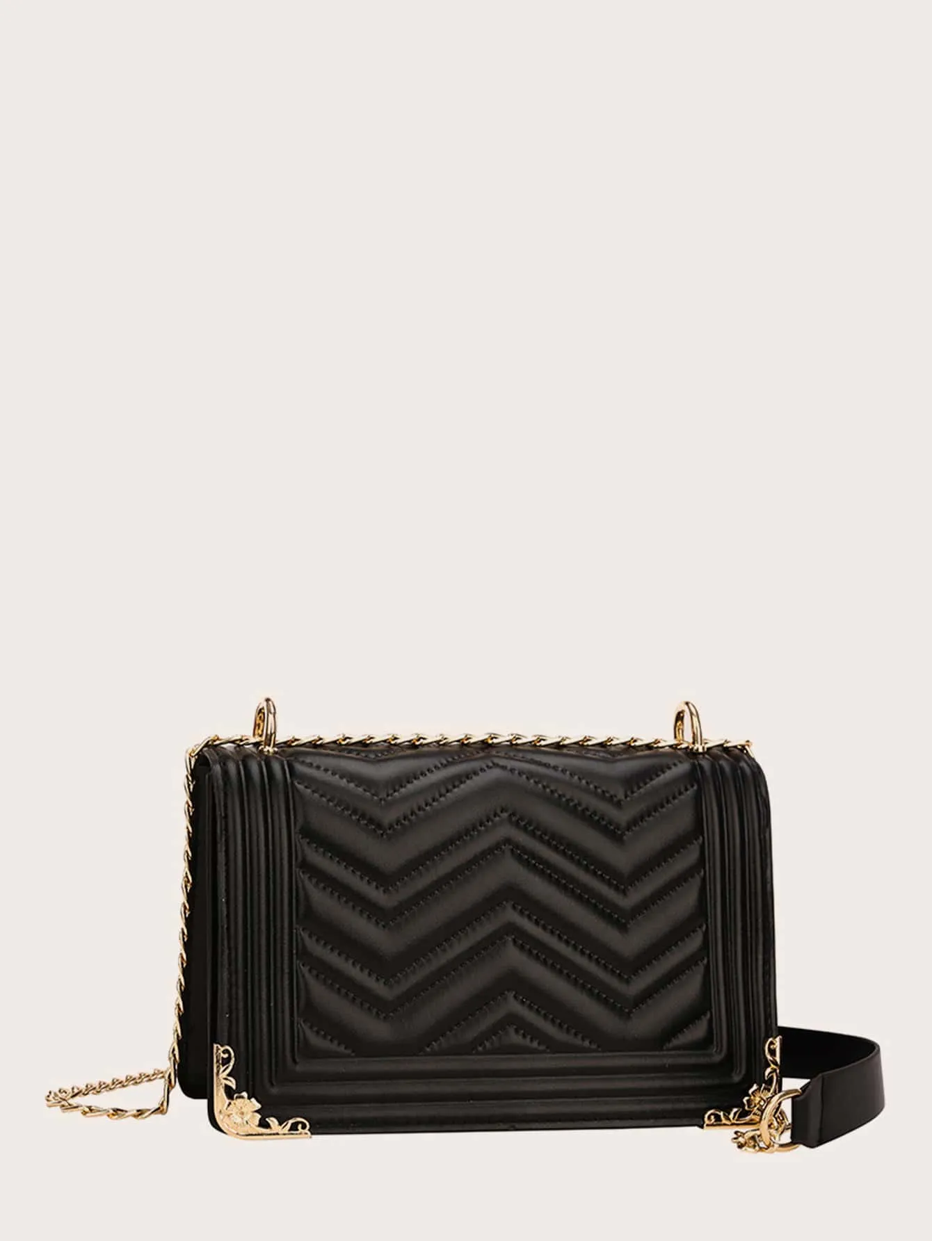 Chevron Chain Shoulder Bag