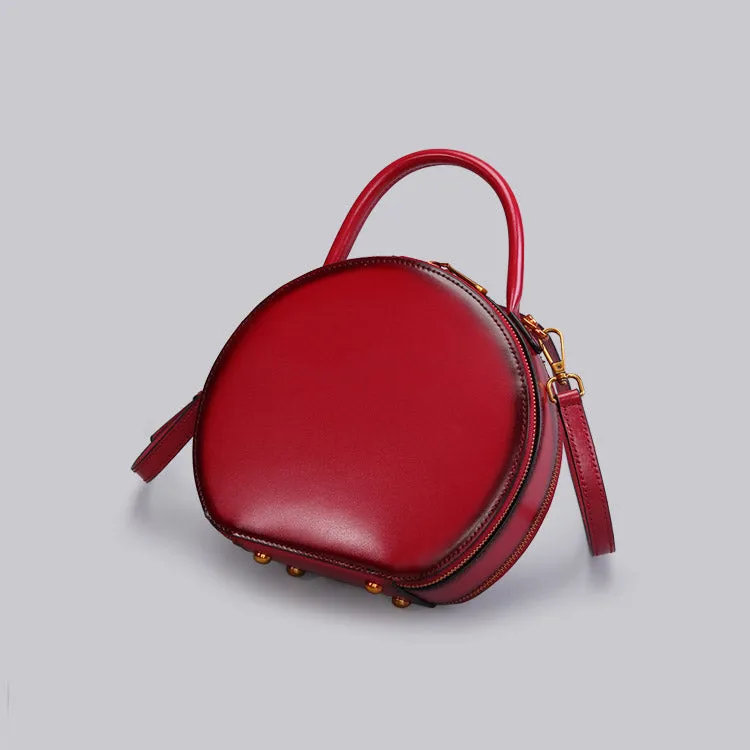 Chic Women Leather Circle Bag Crossbody Bags Handbags Purses for Women