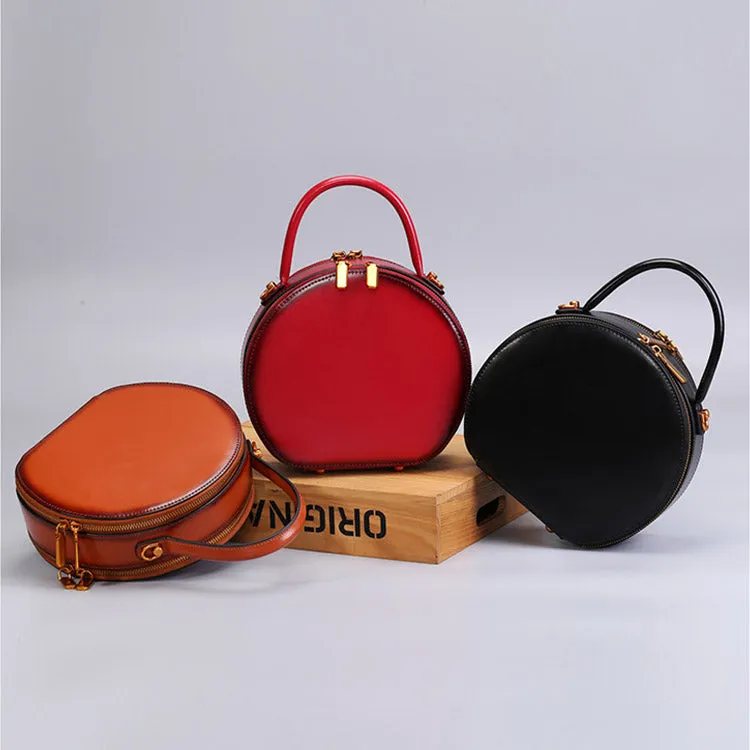 Chic Women Leather Circle Bag Crossbody Bags Handbags Purses for Women