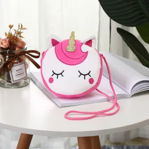 Children's Unicorn Shoulder Bag Toddler Plush Bag Round Purse Girl's Gift